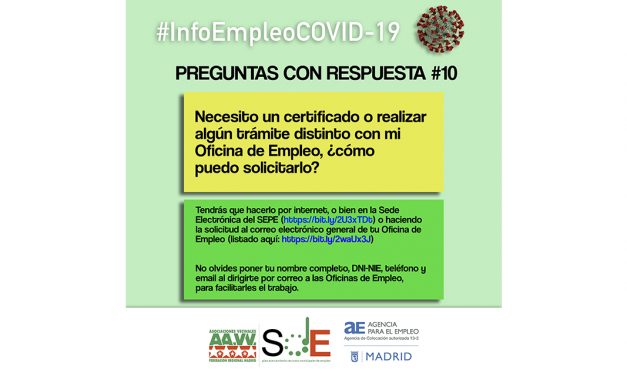 #InfoEmpleoCOVID-19: respuestas a dudas habituales de la cuarentena del coronavirus