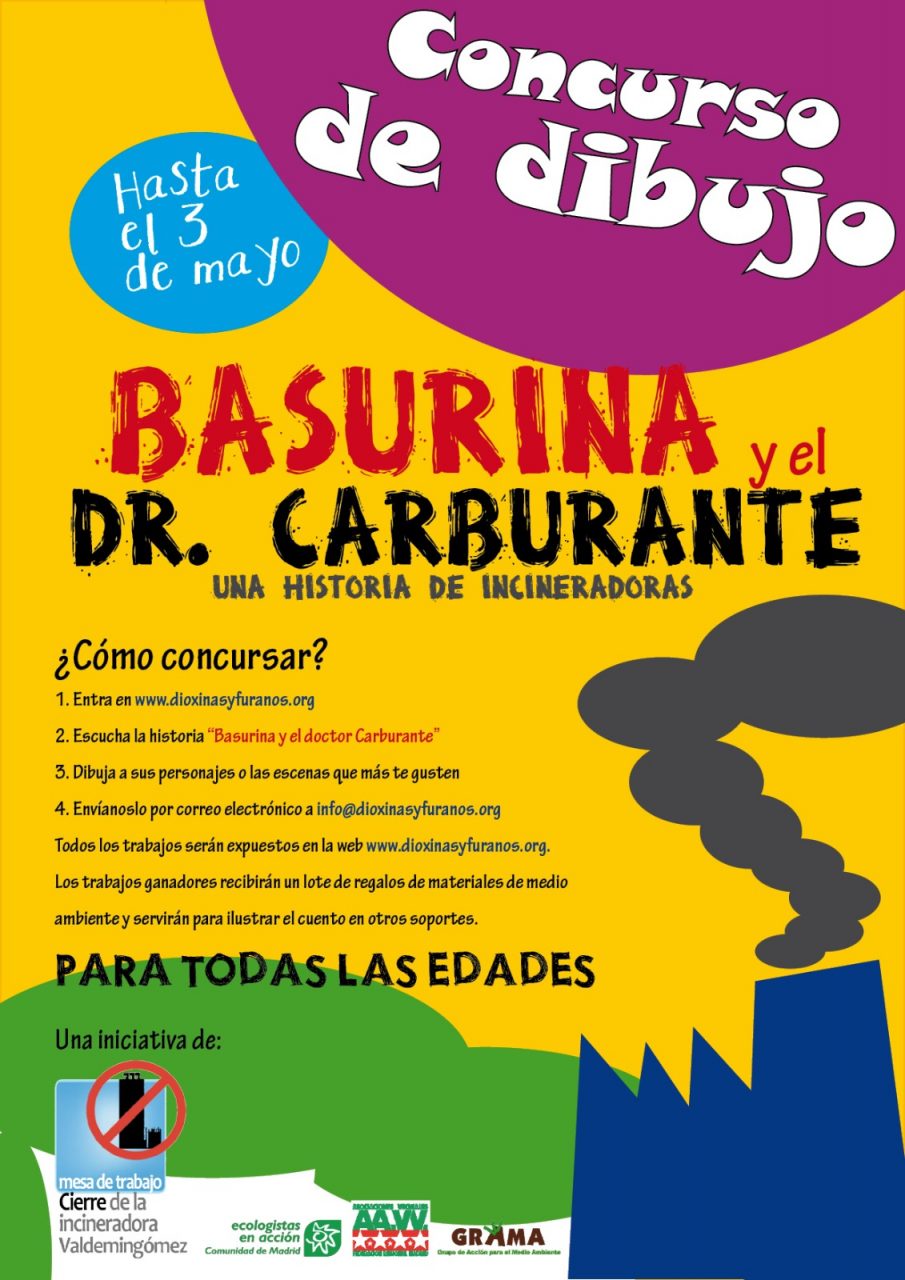 Cartel concurso de dibujo Basurina y el Dtor. Carburante