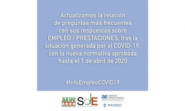 Segunda entrega de #InfoEmpleoCOVID-19: respuestas a dudas habituales en el periodo de crisis sanitaria