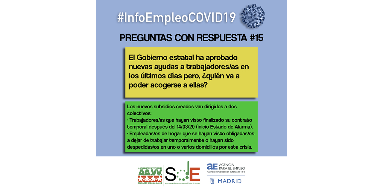 Segunda entrega de #InfoEmpleoCOVID-19: respuestas a dudas habituales en el periodo de crisis sanitaria