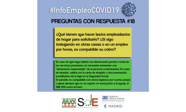 Segunda entrega de #InfoEmpleoCOVID-19: respuestas a dudas habituales en el periodo de crisis sanitaria