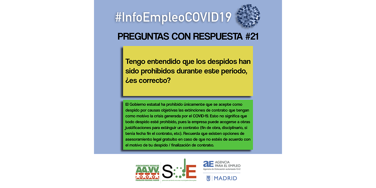 Segunda entrega de #InfoEmpleoCOVID-19: respuestas a dudas habituales en el periodo de crisis sanitaria