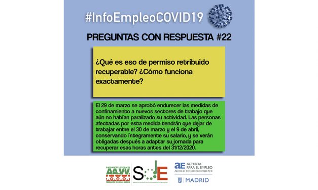 Segunda entrega de #InfoEmpleoCOVID-19: respuestas a dudas habituales en el periodo de crisis sanitaria