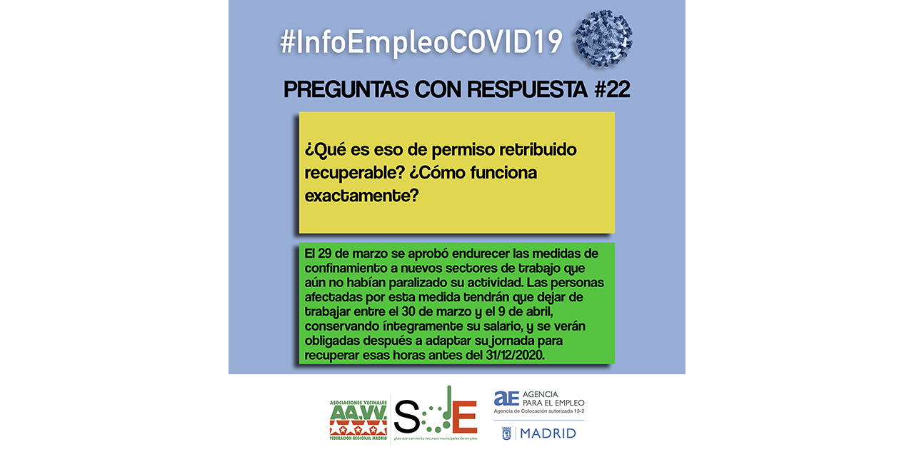 Segunda entrega de #InfoEmpleoCOVID-19: respuestas a dudas habituales en el periodo de crisis sanitaria