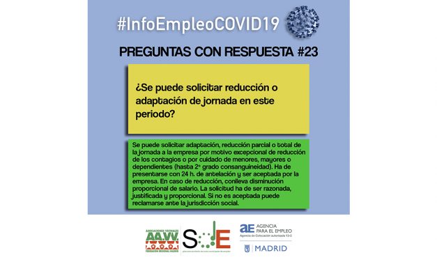 Segunda entrega de #InfoEmpleoCOVID-19: respuestas a dudas habituales en el periodo de crisis sanitaria