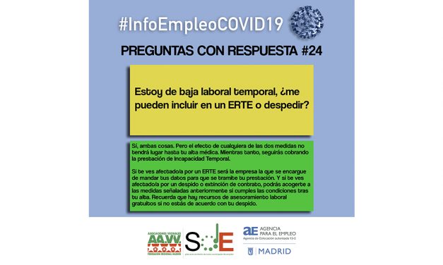 Segunda entrega de #InfoEmpleoCOVID-19: respuestas a dudas habituales en el periodo de crisis sanitaria