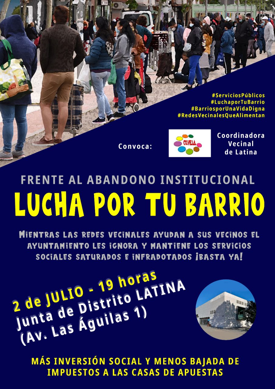 Cartel concentración redes vecinales Junta de Latina