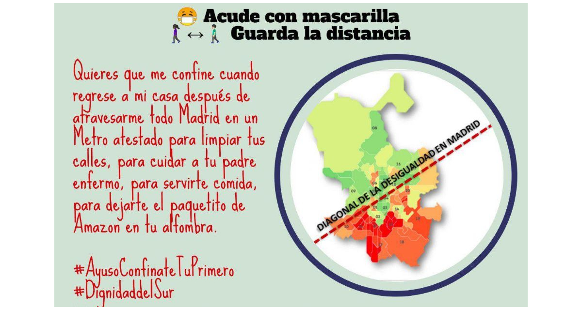 Domingo de protestas vecinales contra los confinamientos selectivos de Ayuso