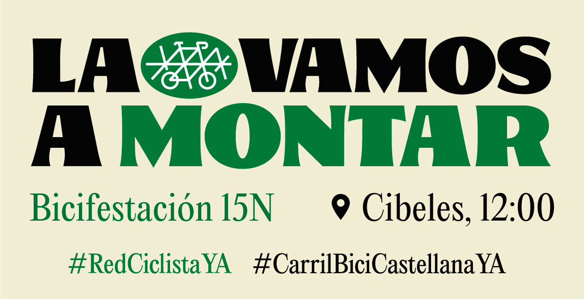 El 15 de noviembre, pedalea para demandar una red ciclista amplia y segura