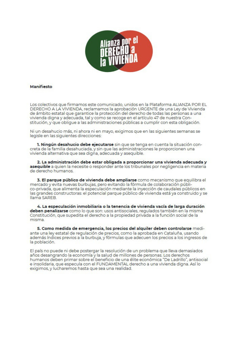 Manifiesto vivienda