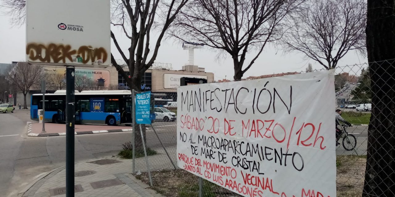 Sábado 20-M: nueva manifestación vecinal contra el macroparking de Mar de Cristal