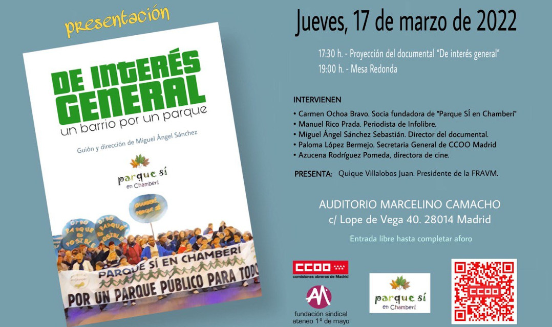 El auditorio Marcelino Camacho acoge la presentación del documental “De interés general”