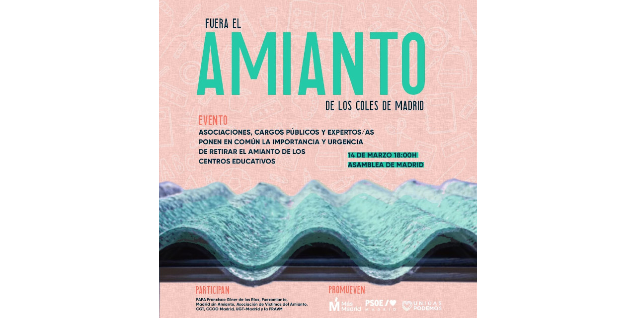 La erradicación del amianto en los centros educativos, a debate en la Asamblea de Madrid