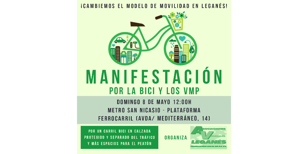 Nuevo domingo de reivindicación ciclista y peatonal en Leganés