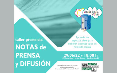 Nueva edición del Taller de la Escuela Vecinal: “Elaboración y Difusión de Notas de Prensa”