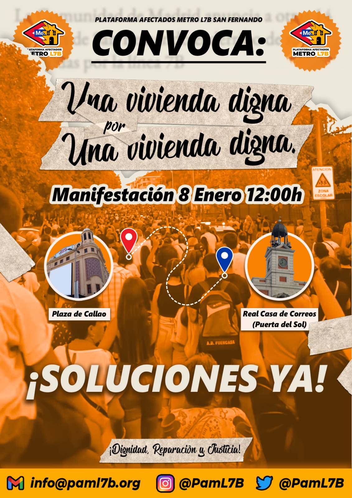 Cartel manifestación 8 de enero