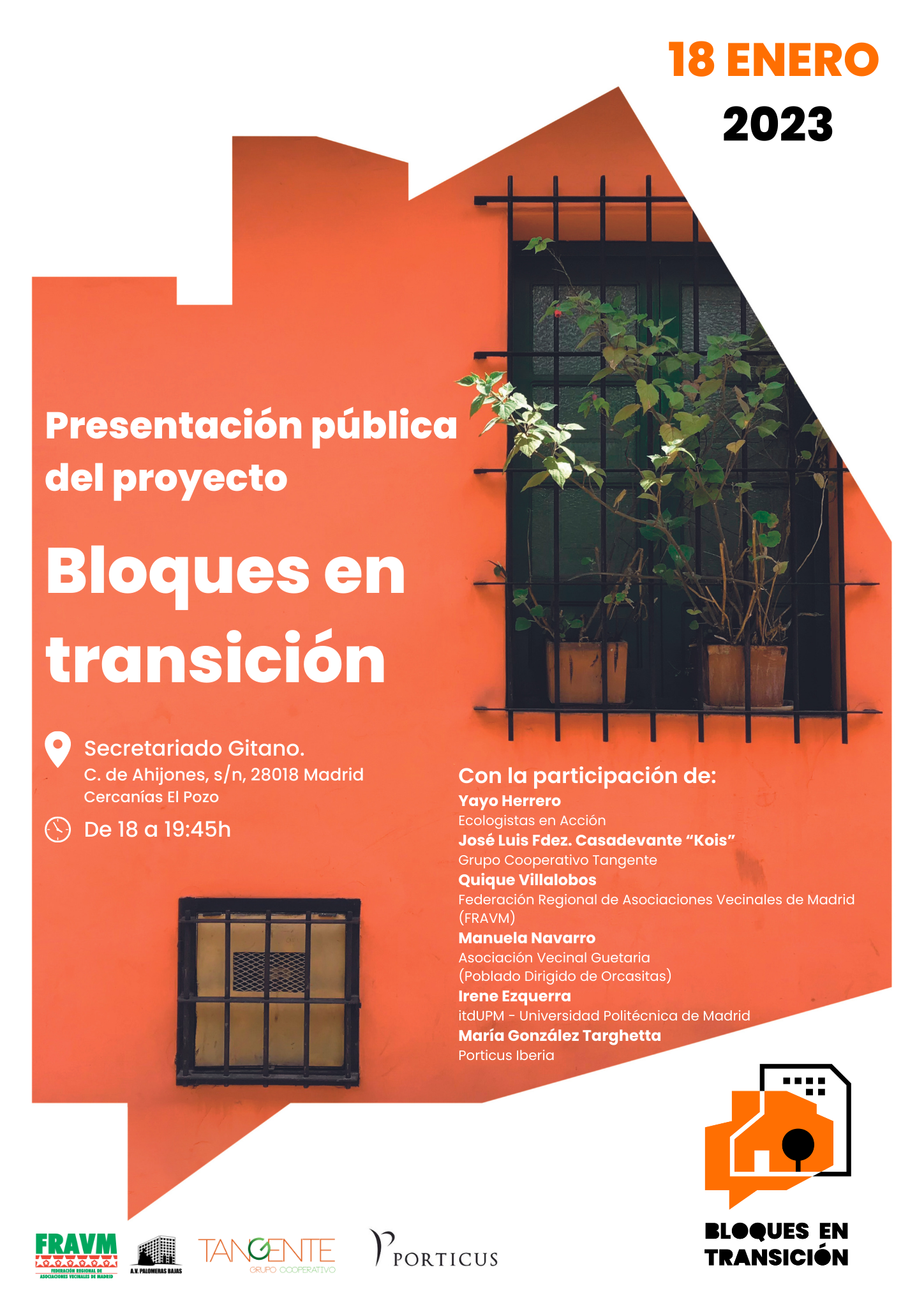 Cartel de la presentación de Bloques en Transición
