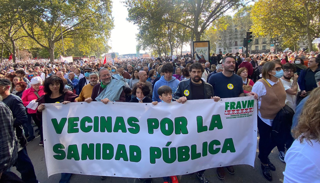 La FRAVM llama a desbordar el centro de Madrid este domingo en defensa de la sanidad pública