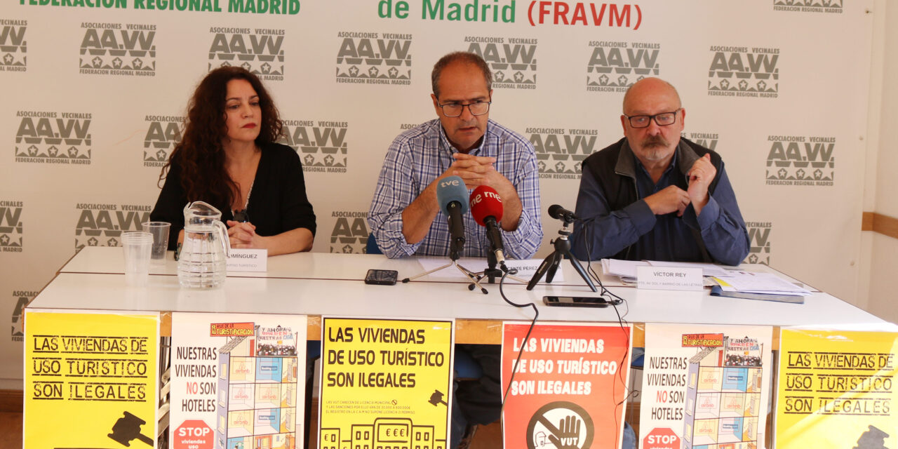 Pisos turísticos: las asociaciones vecinales reclaman al Ayuntamiento y a la Comunidad de Madrid que hagan cumplir la legalidad