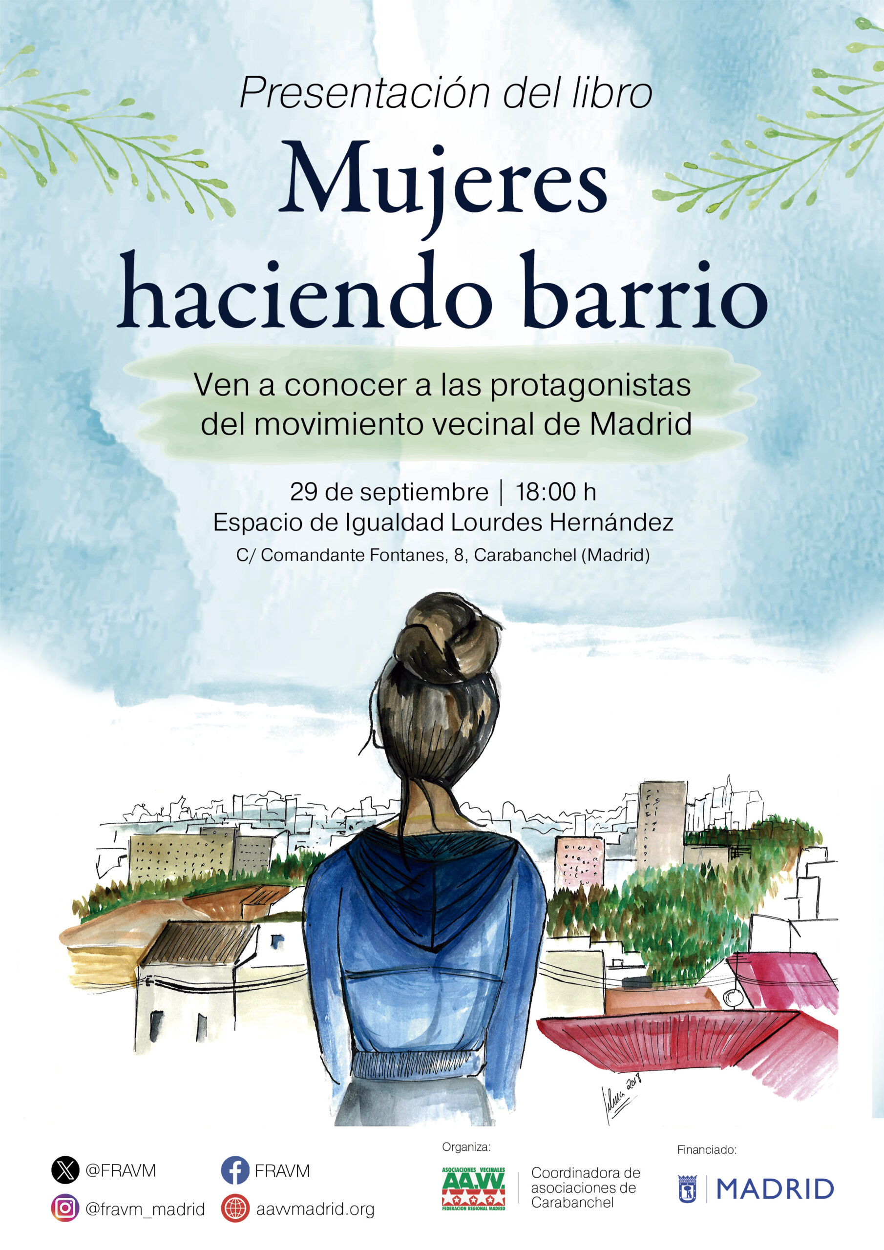 Cartel del acto de presentación de Mujeres haciendo barrio