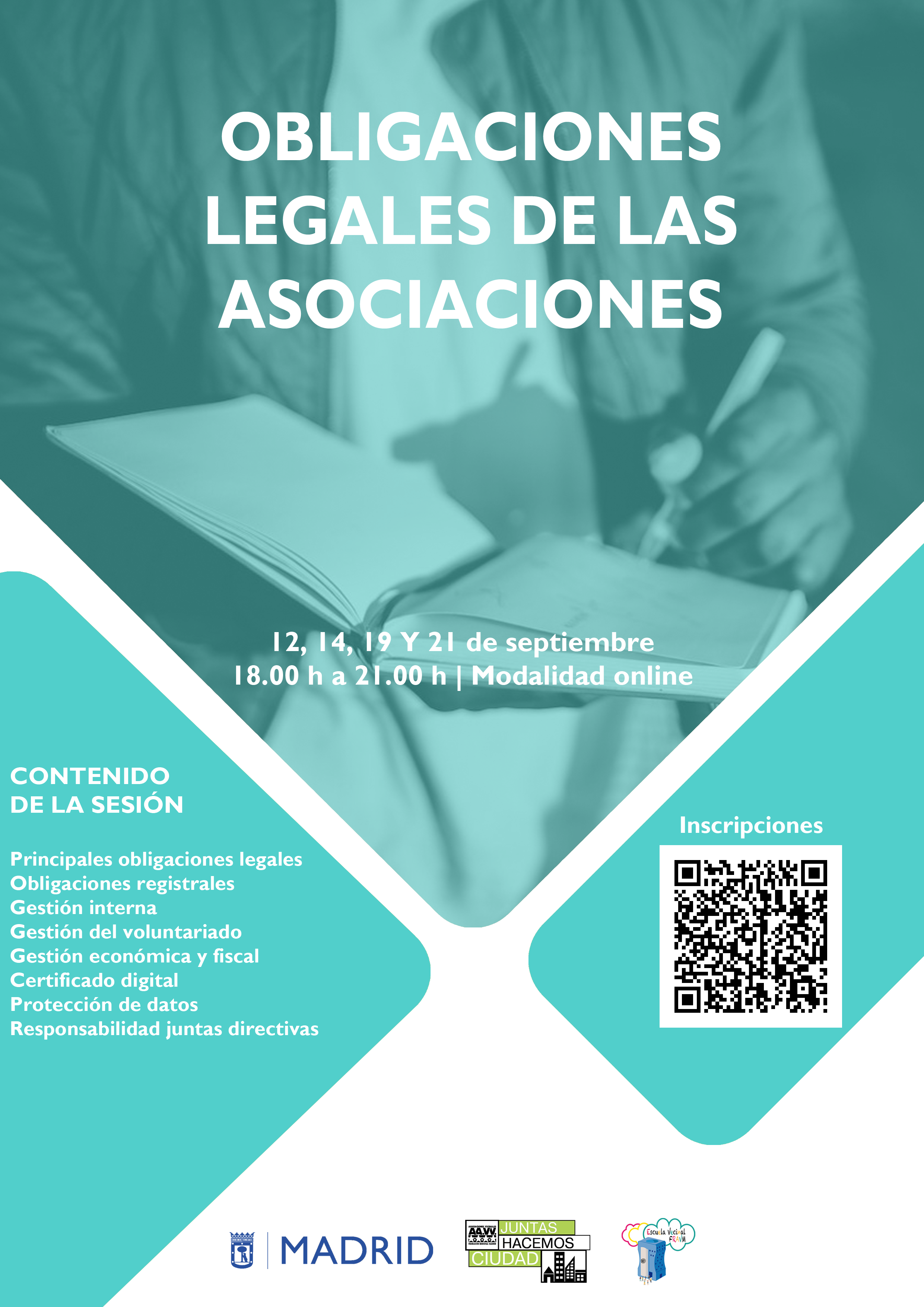 Cartel de la Escuela Vecinal de la FRAVM