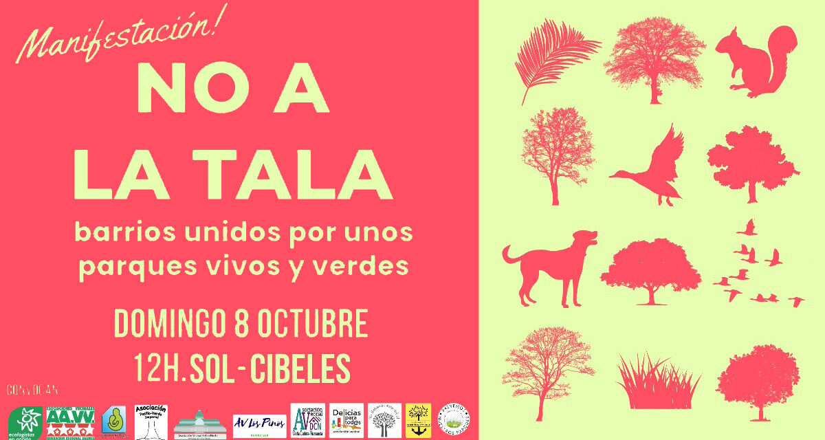 Una manifestación llevará la protesta contra la tala desde la sede del Gobierno regional hasta el Ayuntamiento de Madrid