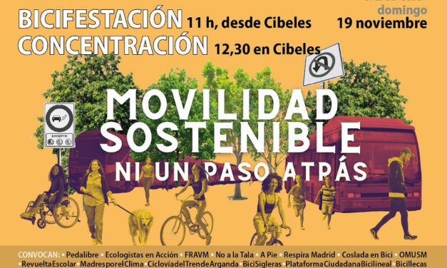 Domingo de movilización en Madrid contra los retrocesos y la falta de avances en movilidad sostenible