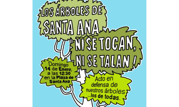 La vecindad del barrio de Las Letras responde al arboricidio de la plaza de San Ana con una concentración de protesta