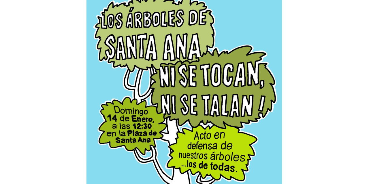 La vecindad del barrio de Las Letras responde al arboricidio de la plaza de San Ana con una concentración de protesta