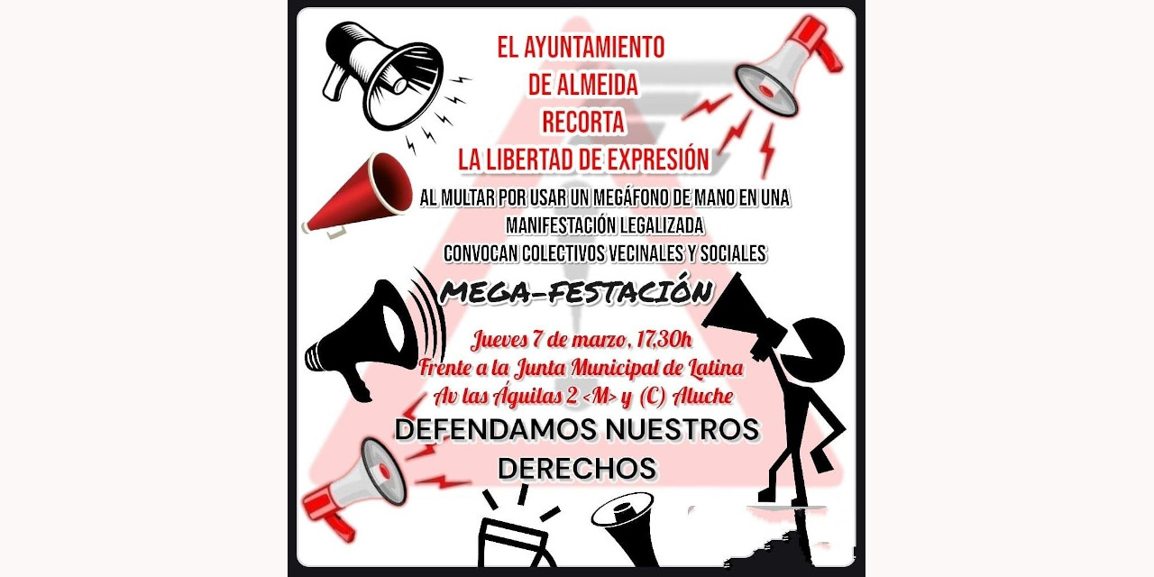 Colectivos vecinales responden a la “multa del megáfono” con una concentración de protesta