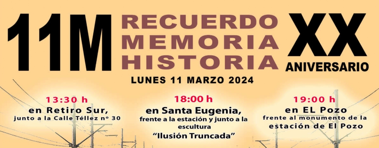 XX aniversario del 11M: que el recuerdo de las víctimas no caiga jamás en el olvido