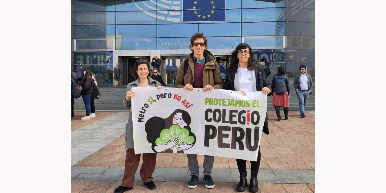 El Parlamento Europeo acuerda vigilar el impacto sobre el colegio Perú de la tuneladora de la línea 11 de Metro