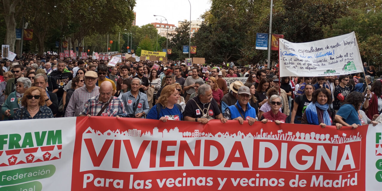 La FRAVM reclama en sus alegaciones al Plan Estatal de Vivienda destinar entre el 1% y el 3% del PIB a políticas de vivienda