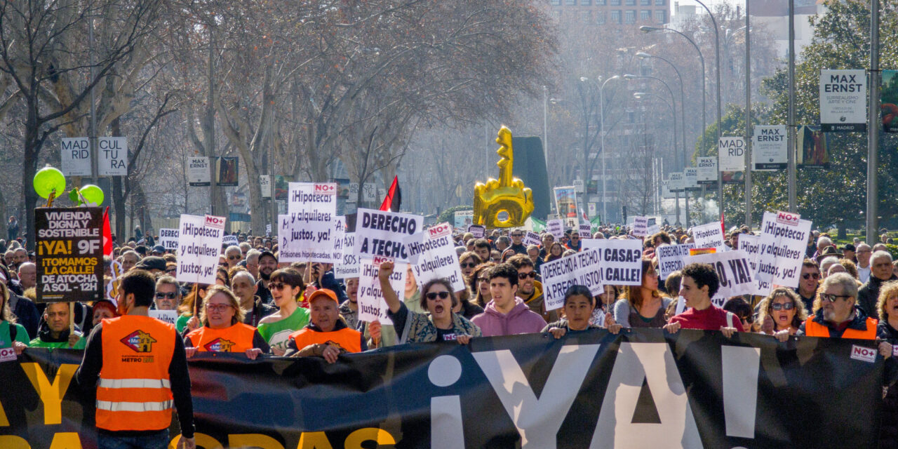 Nueva manifestación multitudinaria en Madrid por el derecho a una vivienda digna y sostenible
