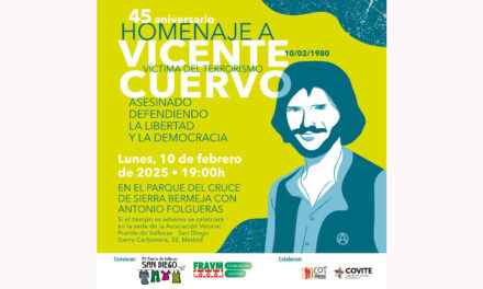 Homenaje a Vicente Cuervo en Puente de Vallecas en el 45º aniversario de su asesinato
