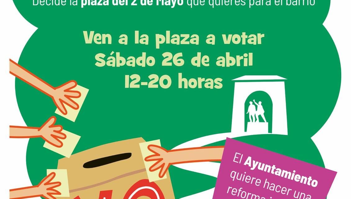 La Asociación Vecinal Maravillas convoca una consulta popular sobre la reforma integral de la Plaza del Dos de Mayo