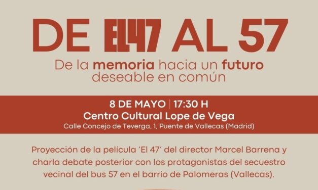 Encuentro en Vallecas de protagonistas de “El 47” y el 57, autobuses que fueron secuestrados por el movimiento vecinal