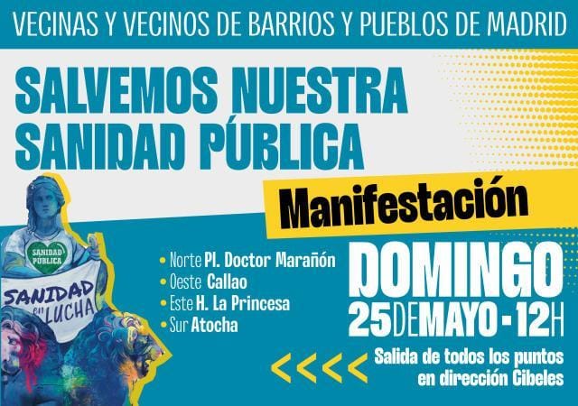 La FRAVM anima a llenar el centro de Madrid este domingo en defensa de la sanidad pública