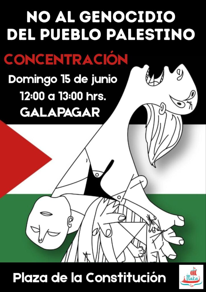Cartel concentración en solidaridad con Palestina en Galapagar