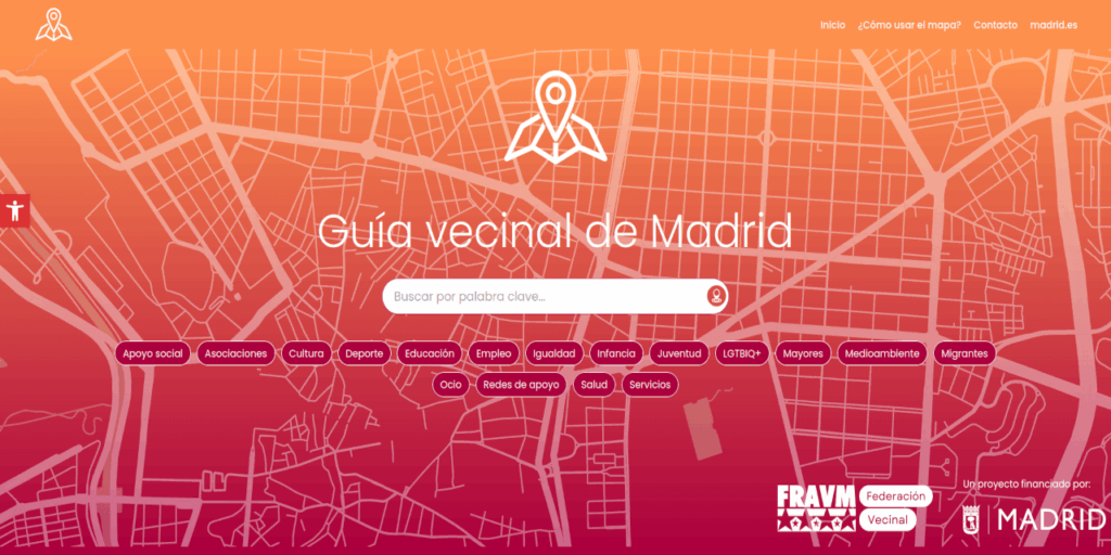 Portada de la plataforma guiavecinal.madrid