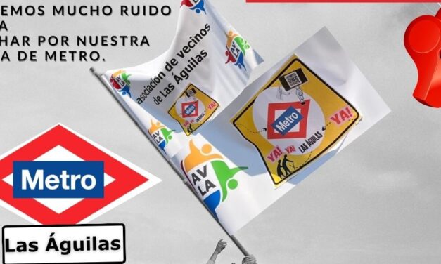 Ruido de cazuelas para exigir la llegada del metro al barrio de Las Águilas (Madrid)