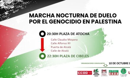 Marcha nocturna en Madrid en duelo por el genocidio en Palestina