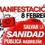Gran manifestación el 8 de febrero por la sanidad pública madrileña