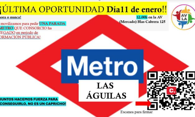 El barrio de Las Águilas sale de nuevo a la calle para reclamar la apertura de una estación de Metro