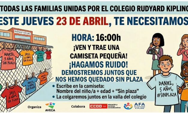 El Cañaveral se une a la acción «abraza tu centro» para exigir más plazas escolares públicas