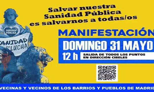 La FRAVM llama a llenar el centro de Madrid este domingo en defensa de la sanidad pública
