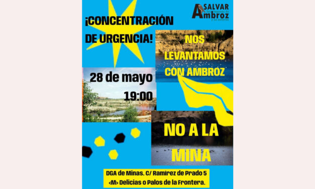 Concentración de urgencia ante la Subdirección de Minas de la Comunidad de Madrid en defensa de las Lagunas de Ambroz