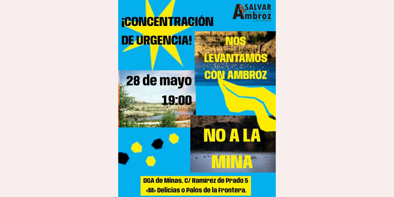 Concentración de urgencia ante la Subdirección de Minas de la Comunidad de Madrid en defensa de las Lagunas de Ambroz