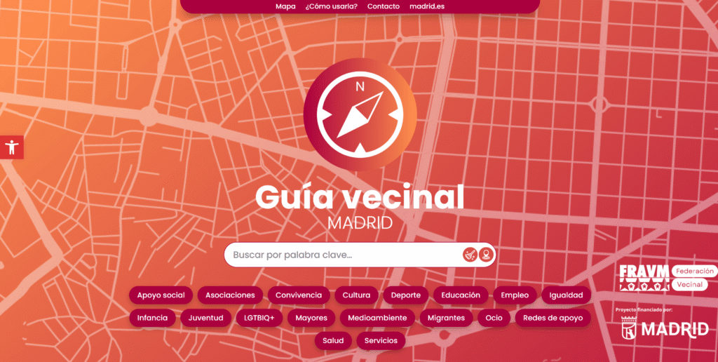 Portada de la plataforma guiavecinal.madrid