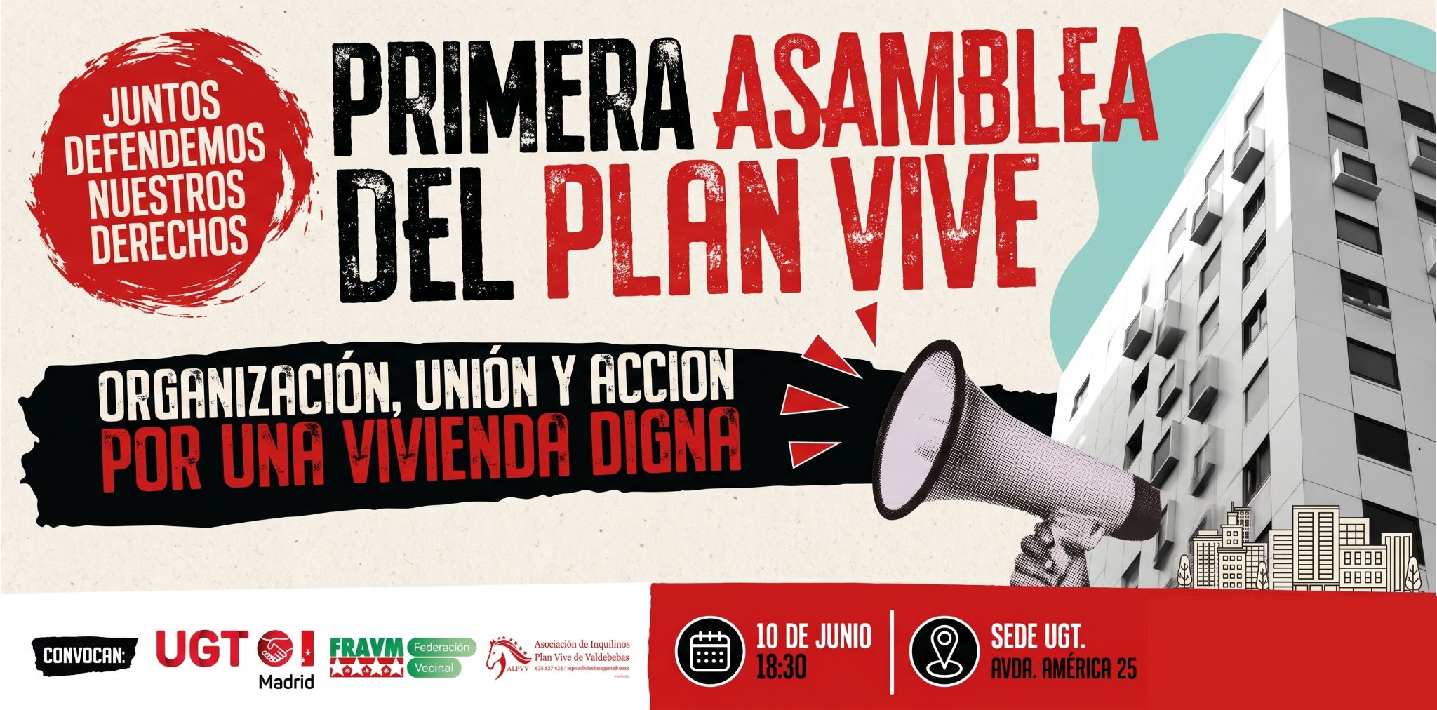 Convocada la primera asamblea de inquilinos del Plan Vive para coordinar una respuesta colectiva frente a las incidencias en las promociones